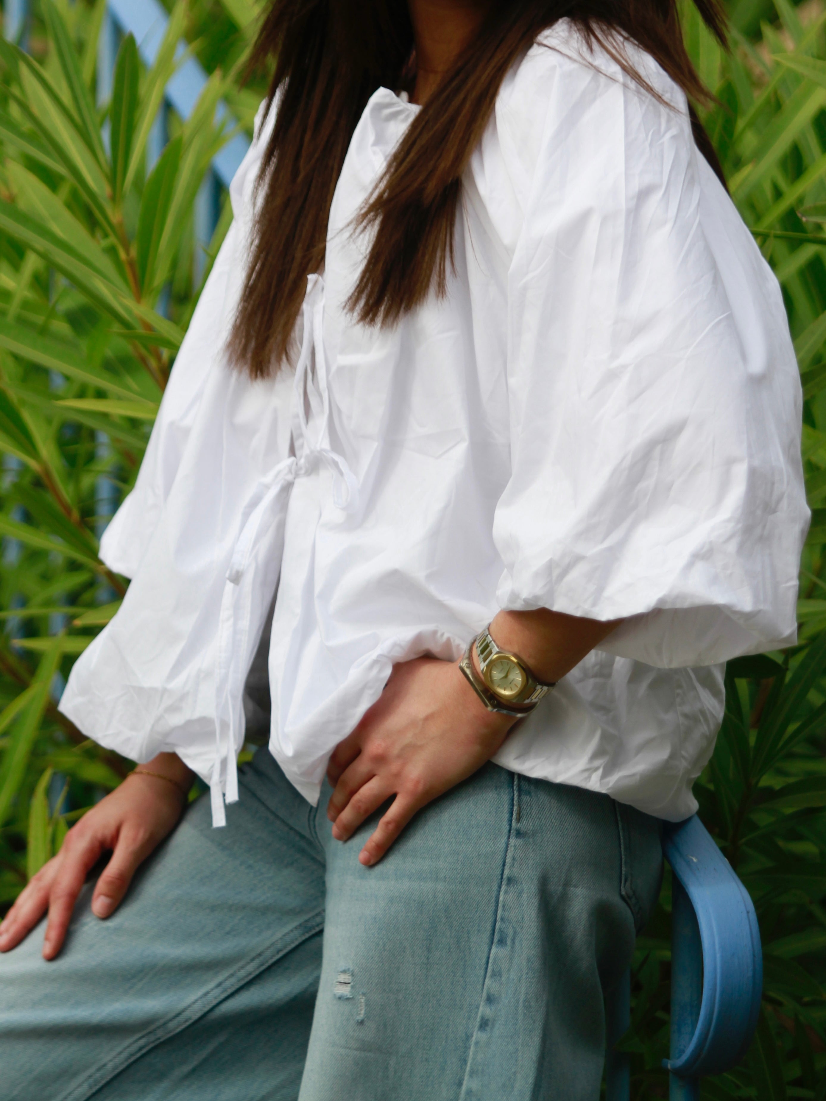 Blouse Célia blanc profil