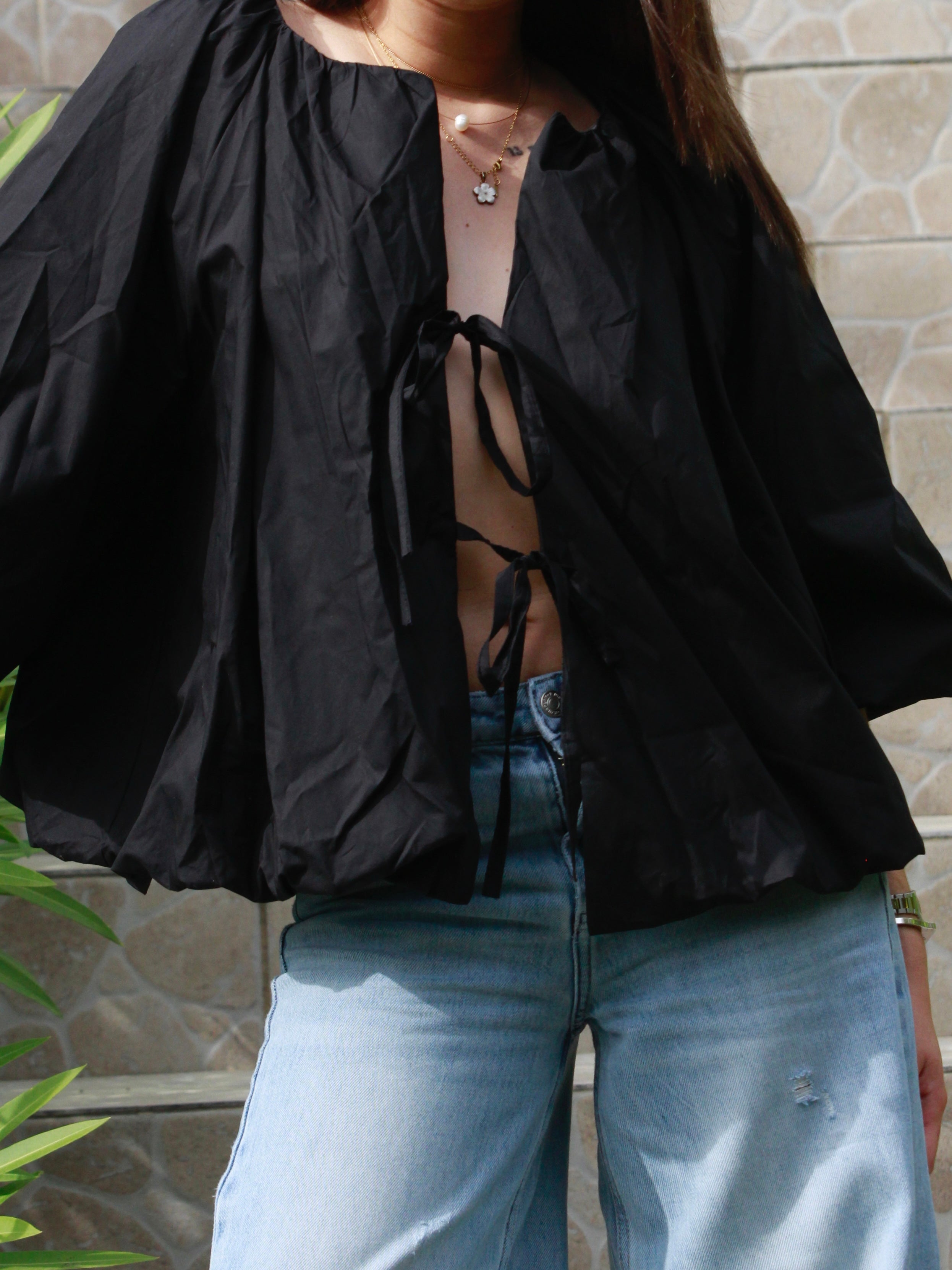 Blouse Célia noir ouverte