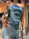 Top Sequins bleu profil